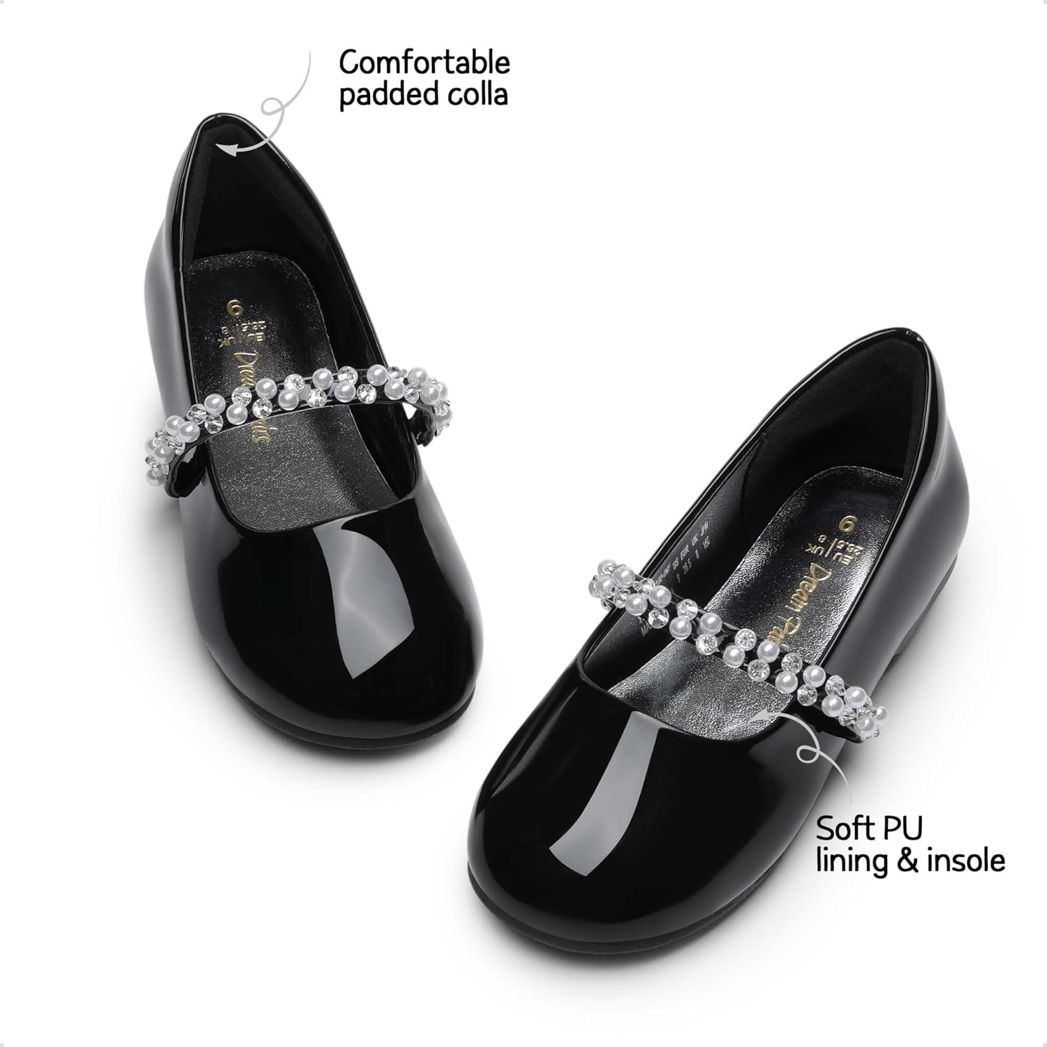 Туфли для девочек DREAM PAIRS Mary Jane Ballerina Flats для свадьбы, вечеринок (малыши/маленькие дети/старшие дети), черный — фото 3