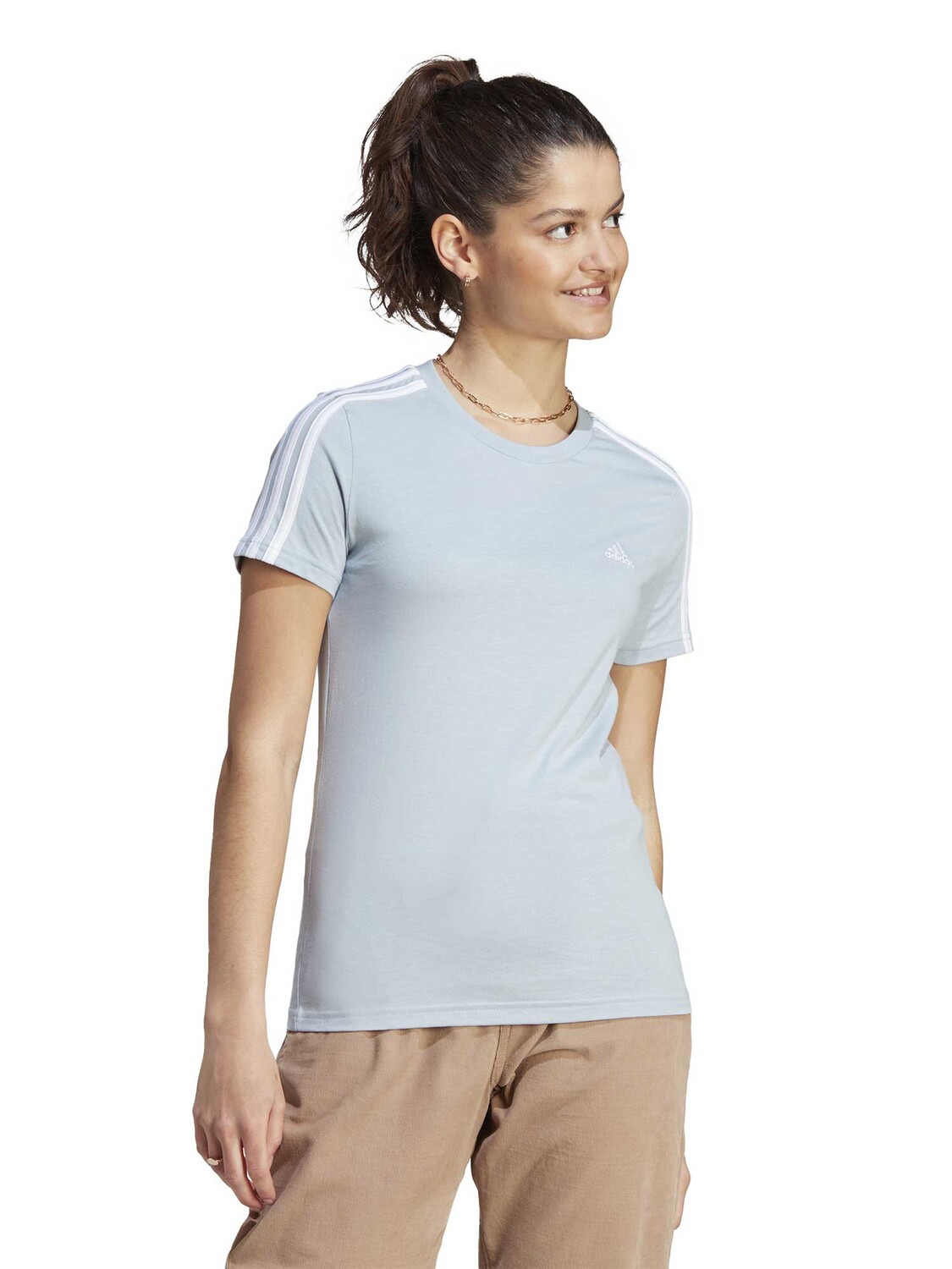 

Футболка Adidas Sportswear Essentials Slim 3-Stripes T-Shirt, синий