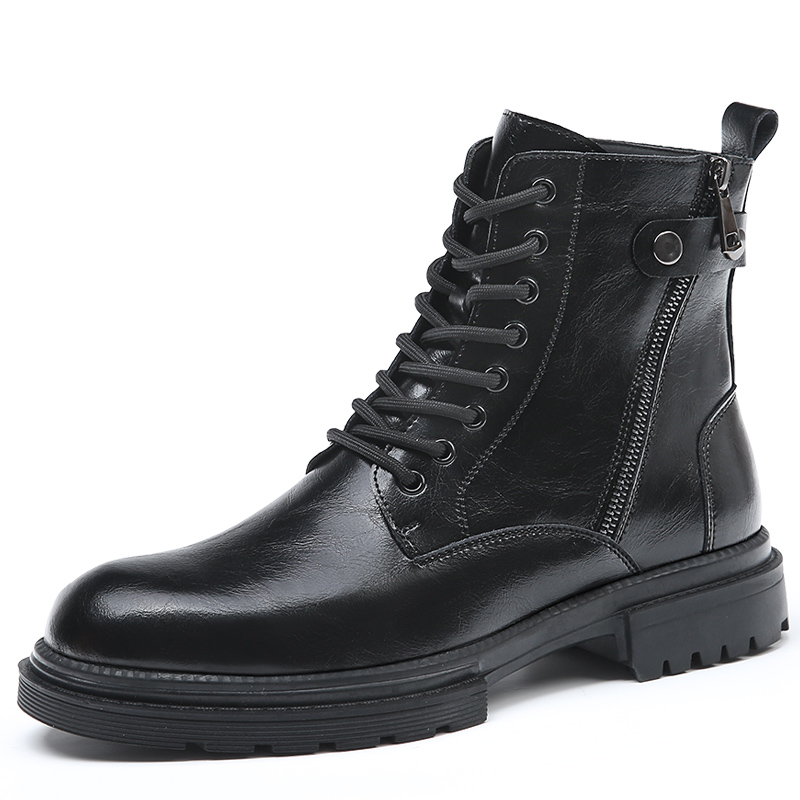 

KACHILANG Мужские ботинки Martin с черной флисовой подкладкой, цвет Black Fleece-Lined