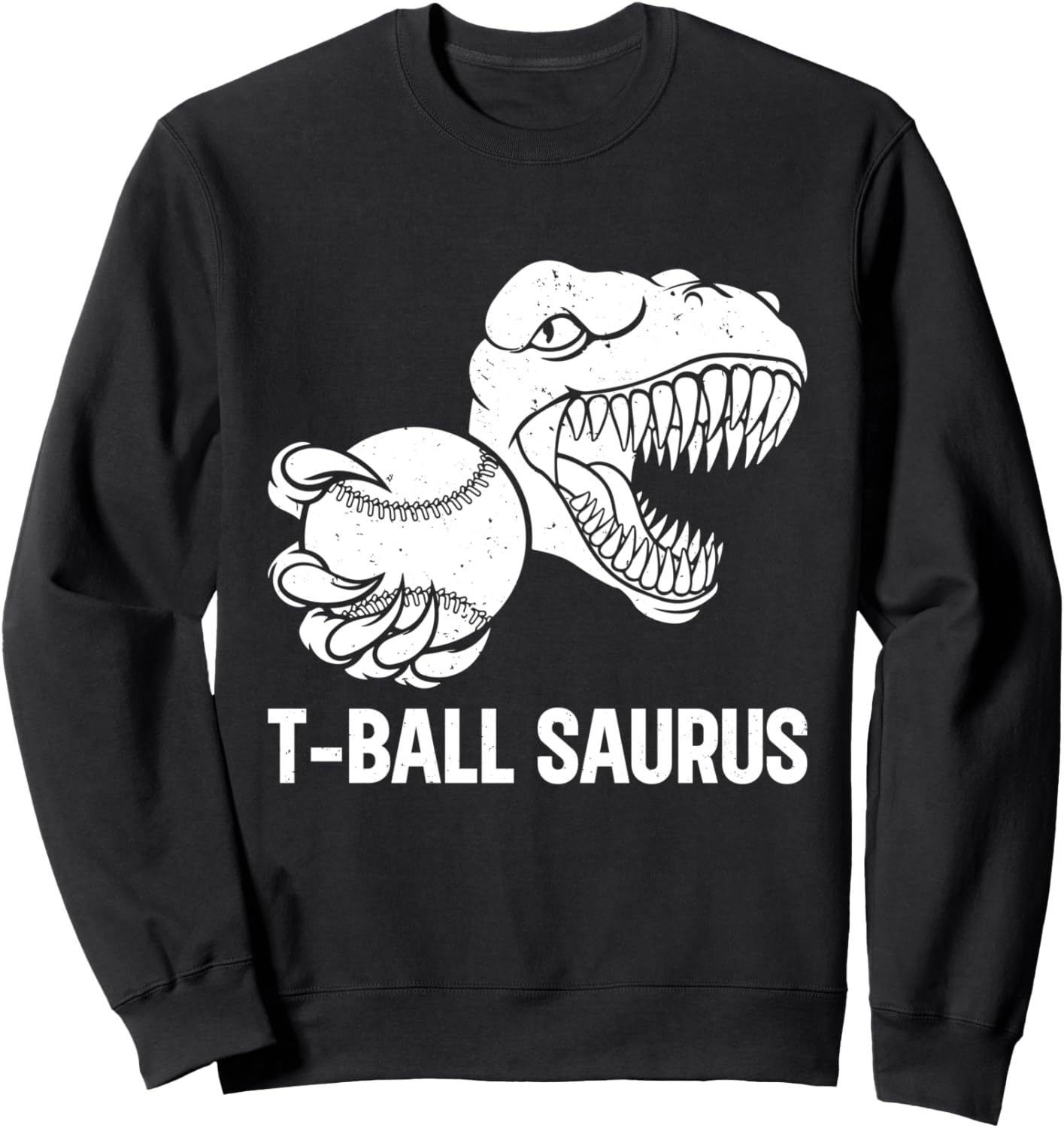 

Толстовка с изображением динозавра-игрока в ти-болл Саураса Funny Tee-Ball Dinosaur, черный