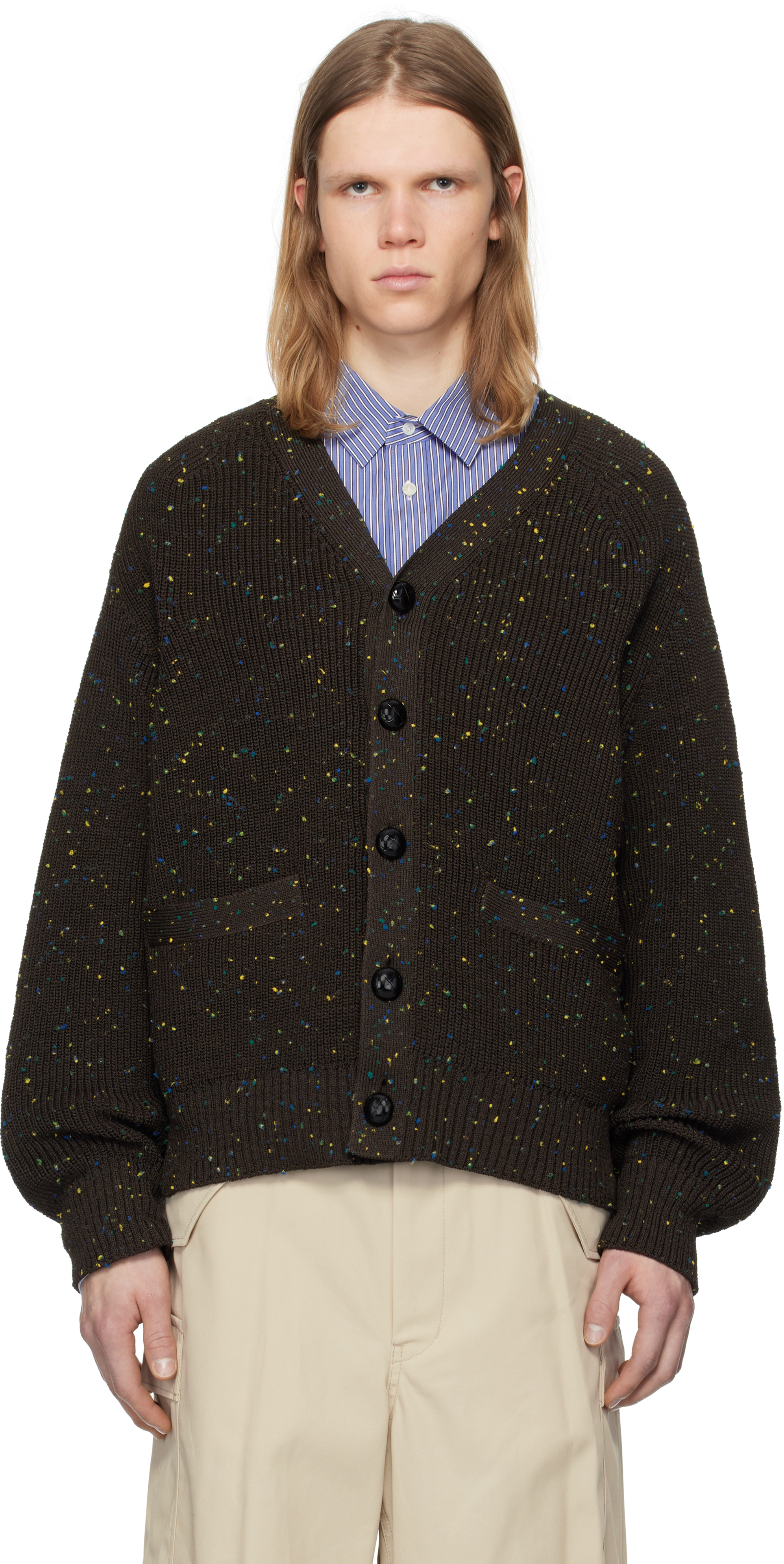 

Кардиган из пряжи Nep sacai, коричневый