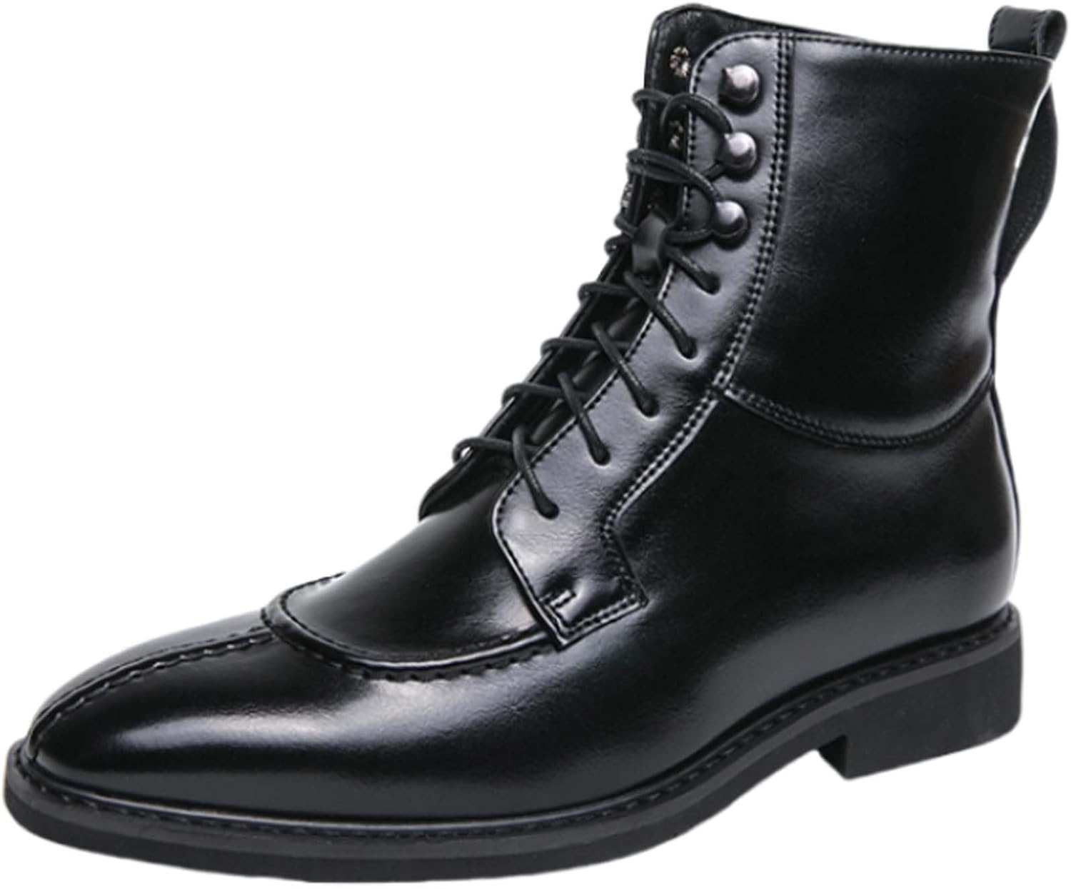 

Мужские ботинки челси, модные, с острым носком, городские, повседневные, деловые, формальные, нескользящие, удобные для ходьбы, работы, спорта, высокие кожаные ботинки Generic, черный