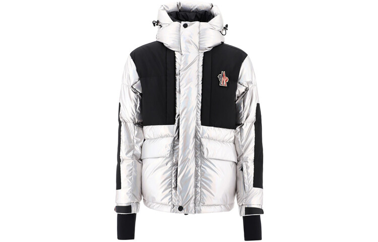 

Пуховик мужской серебристый Moncler, серебряный