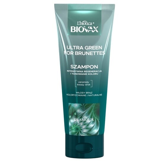 

Шампунь для волос для брюнеток, 200 мл Biovax, Glamour Ultra Green For Brunettes