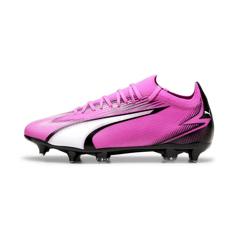 Футбольные бутсы ULTRA MATCH MxSG мужские PUMA Poison Розовый Белый Черный — фото 3