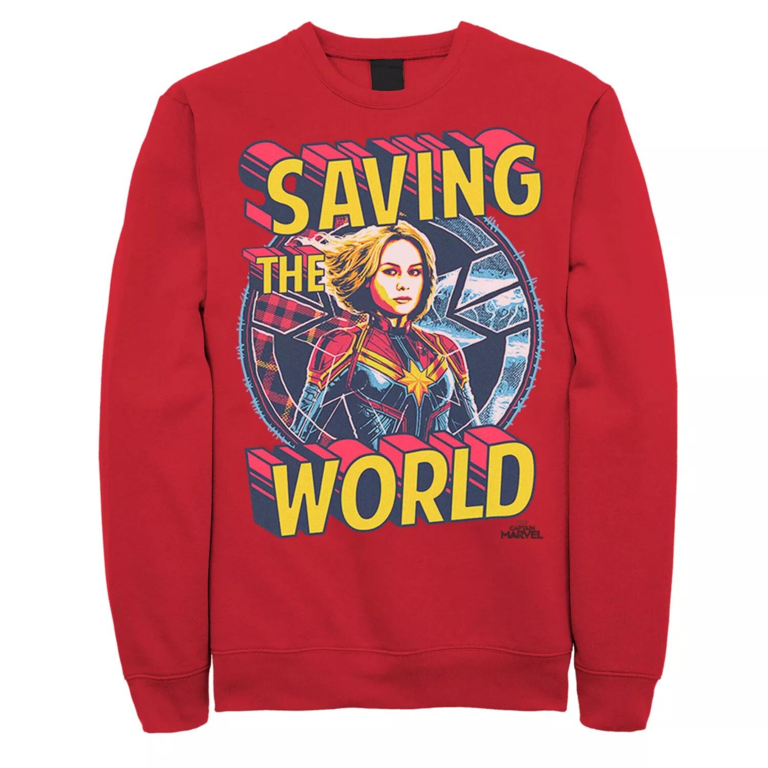 

Мужской свитшот с портретом Marvel Captain Marvel Saving The World