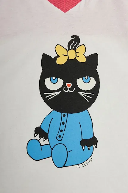 Футболка с принтом Cat Mini Rodini, белый — фото 4