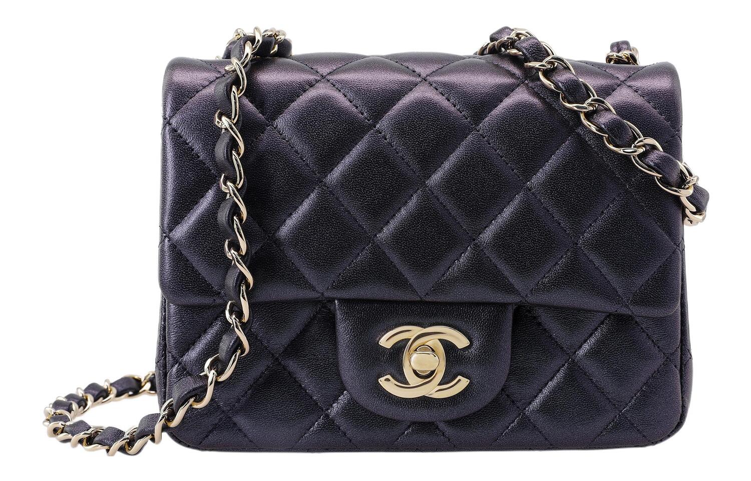 

CHANEL Овчина Polarized Purple, миниатюрная квадратная сумка-клатч кроссбоди, миниатюрная женская сумка через плечо black