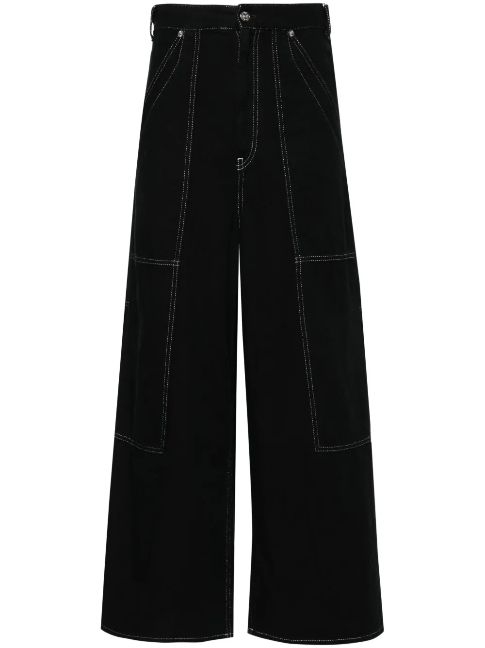 

Джинсы широкого кроя с завышенной талией MM6 Maison Margiela, черный