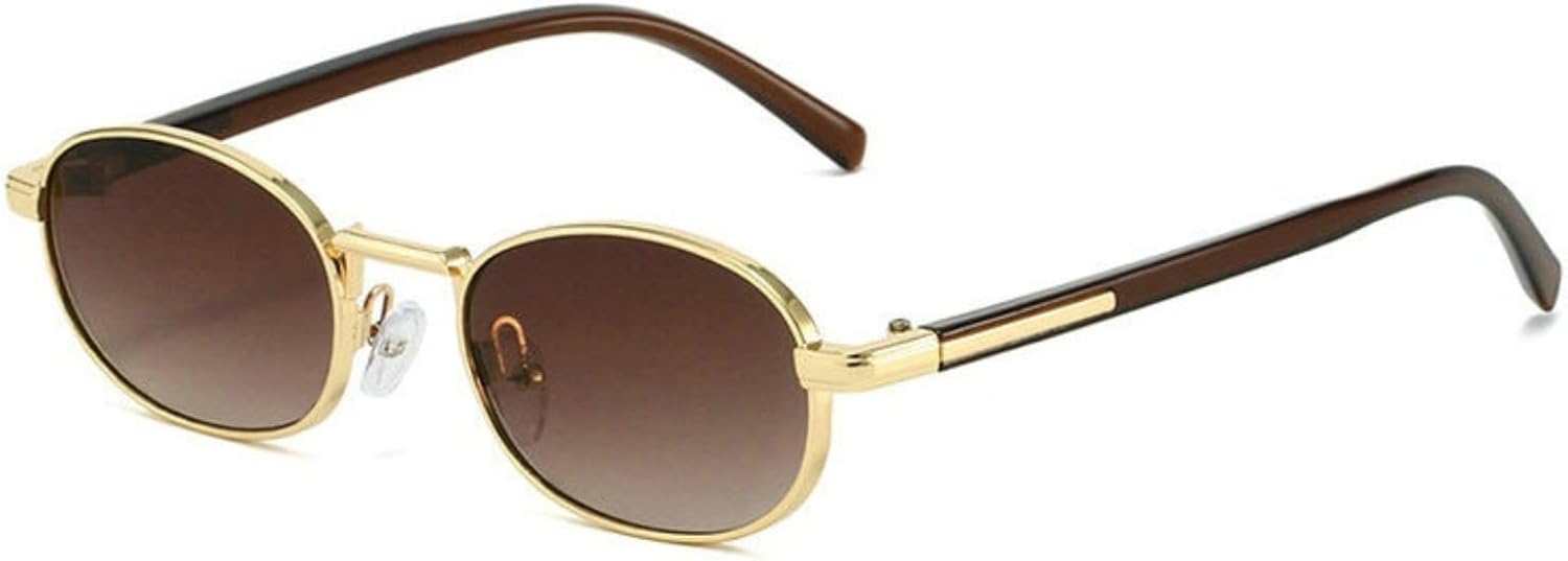 

Солнцезащитные очки Helena в маленькой оправе овальной формы для женщин и мужчин, винтажные круглые солнцезащитные очки 2026 года, роскошные панк-очки, популярные металлические очки с защитой от УФ-излучения UV400, C3