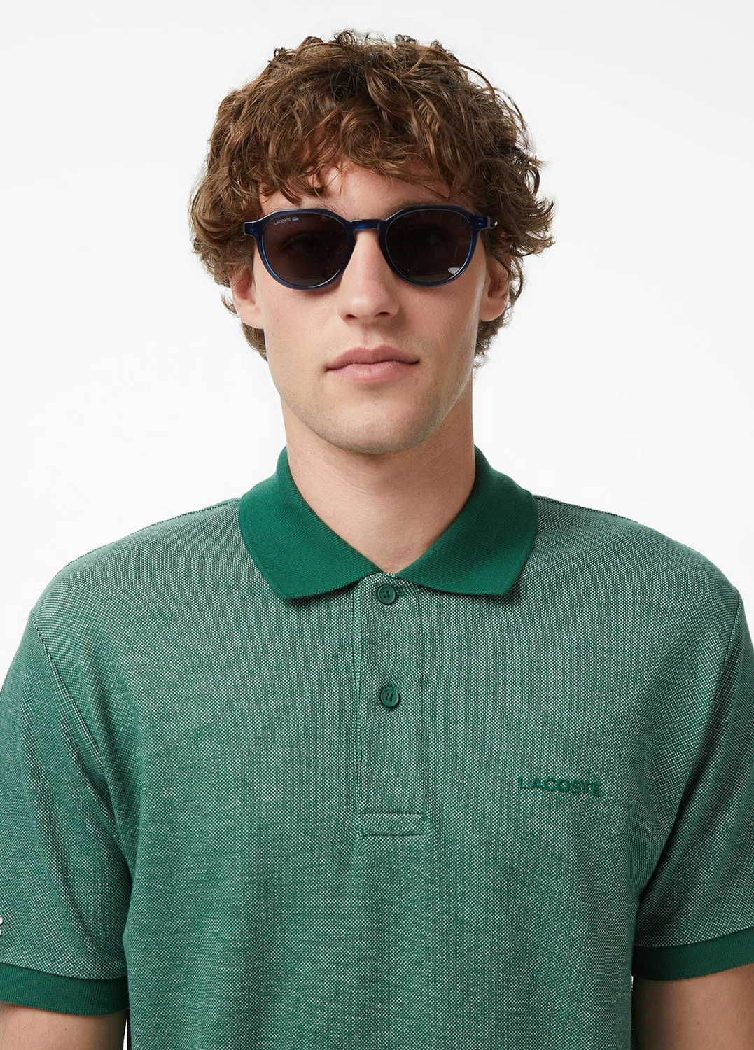 Поло Lacoste Relaxed Fit, темно-зеленый — фото 3