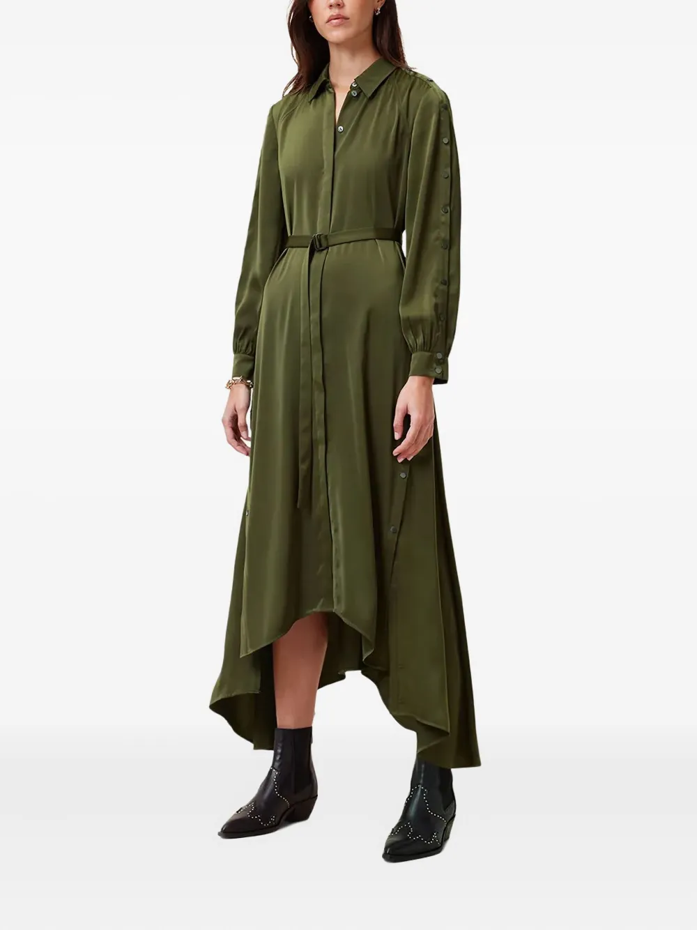 

Платье асимметричного кроя AllSaints, зеленый