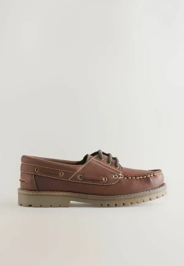 Туфли с кожаным верхом Boat shoes Next, Tan Brown, светло-коричневый — фото 2
