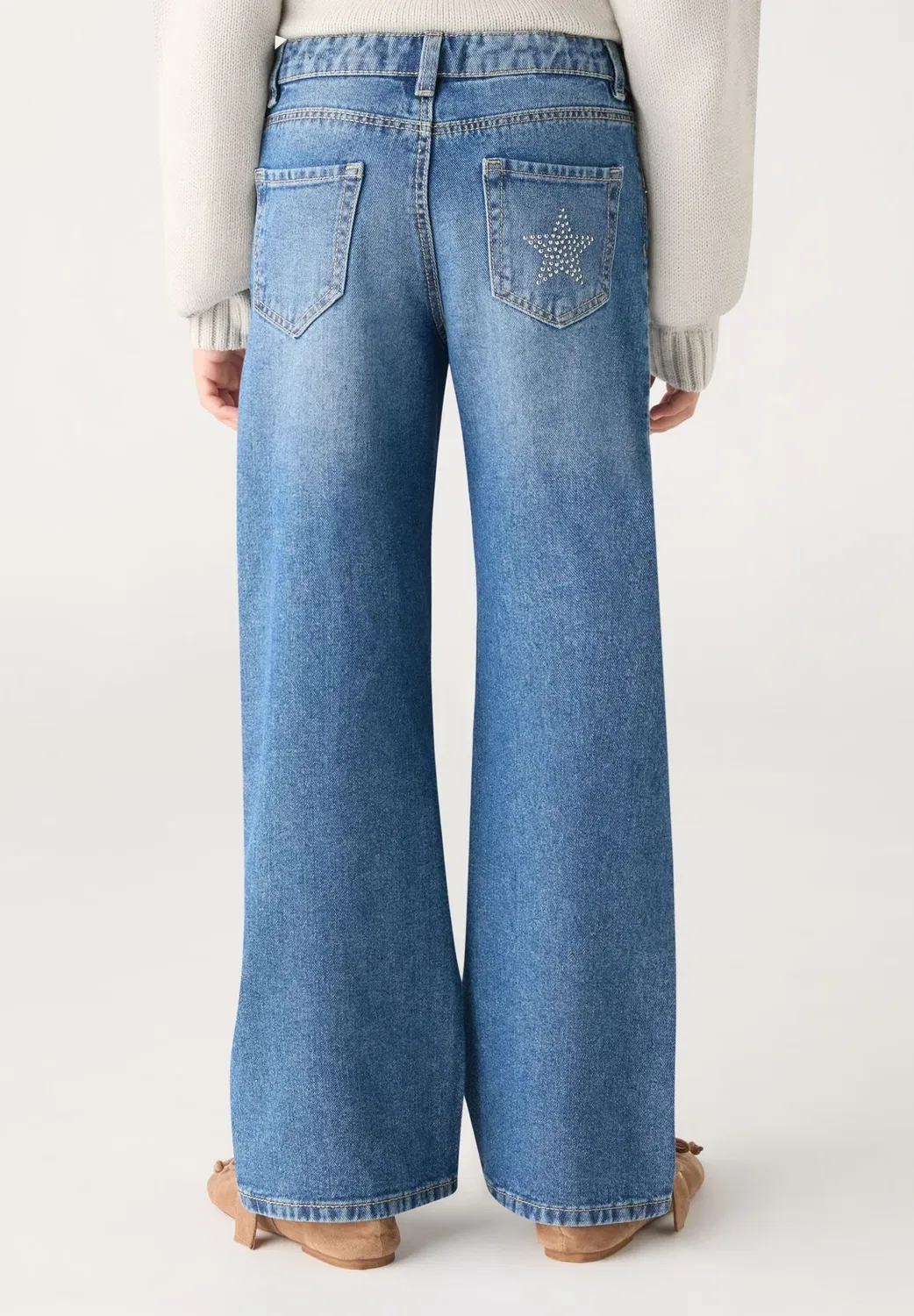 Pantalone Jeans Lungo Con Applicazioni - джинсы свободного кроя Terranova, Var Blu Denim Medio — фото 3
