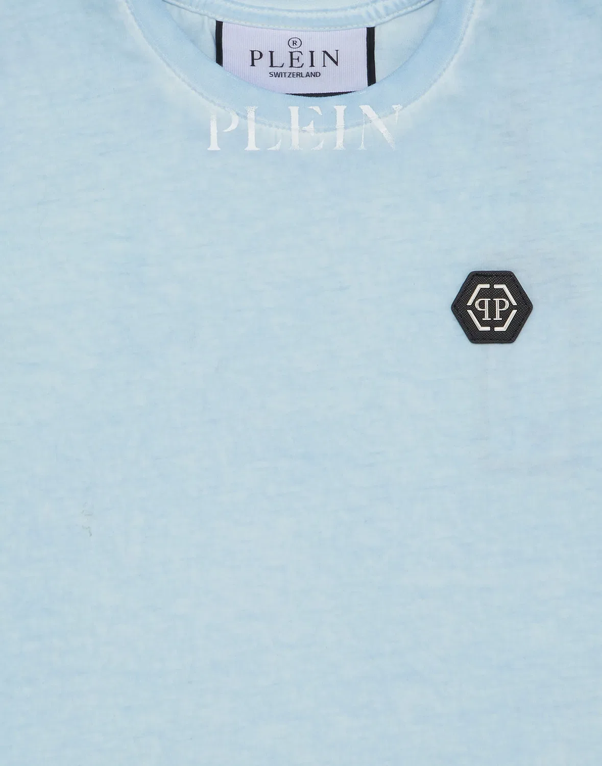 Детская футболка для мальчиков с круглым вырезом Basic Plein Old dye PHILIPP PLEIN, Lightblue — фото 3