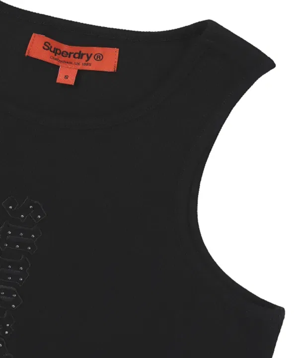 Майка-безрукавка с V-образным вырезом, Superdry, черный — фото 4