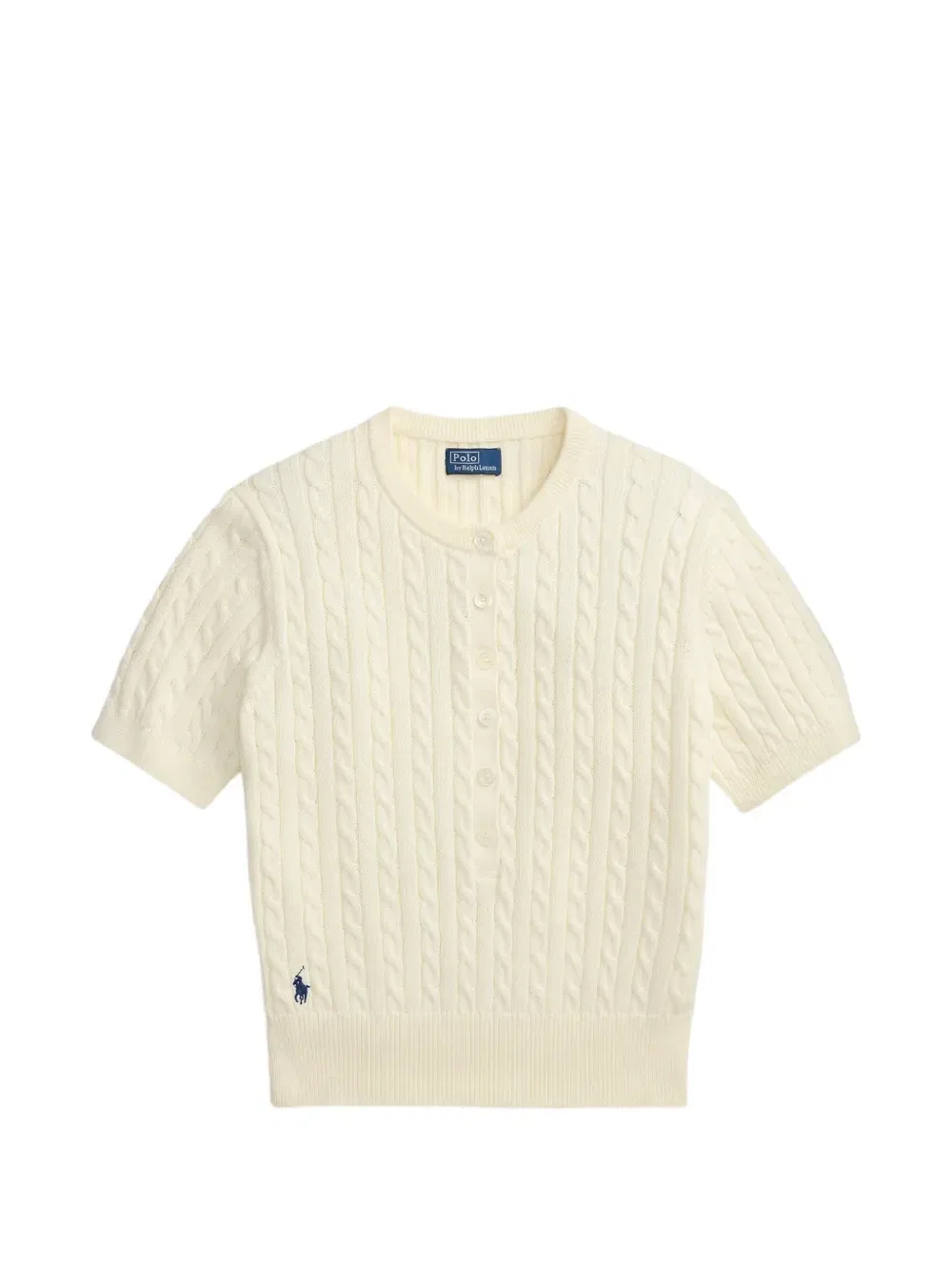 Свитер хенли фактурной вязки Polo Ralph Lauren, белый