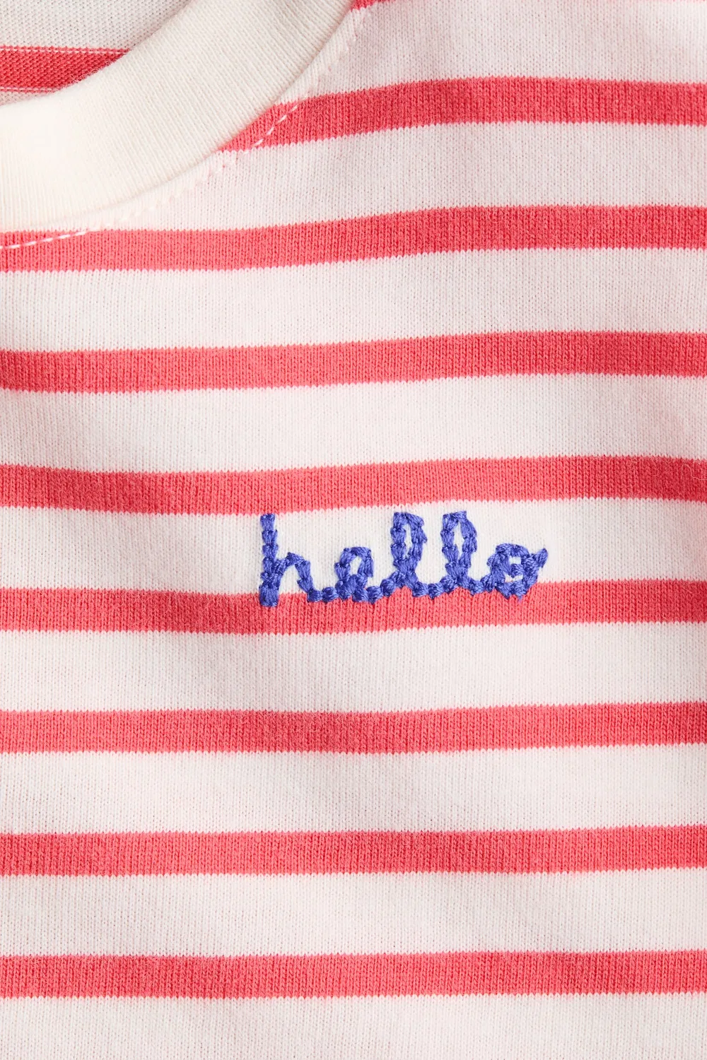 Футболка с вышивкой H&M, Himbeerrosa/Hello — фото 2