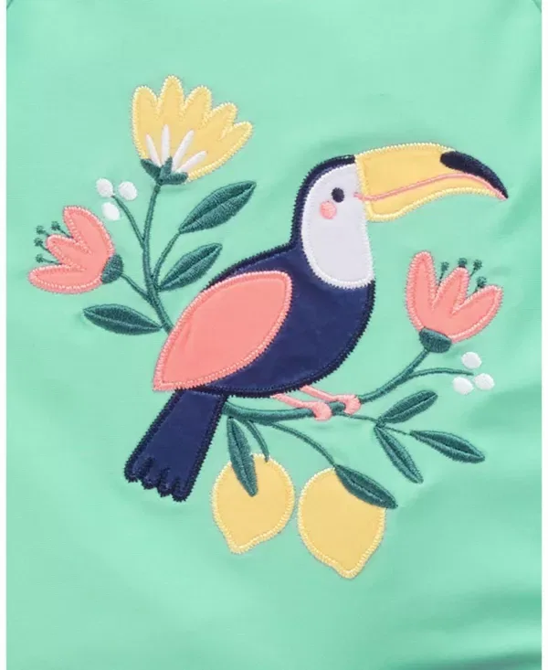 Детский купальник для девочек с принтом Purebaby, Toucan Print — фото 3