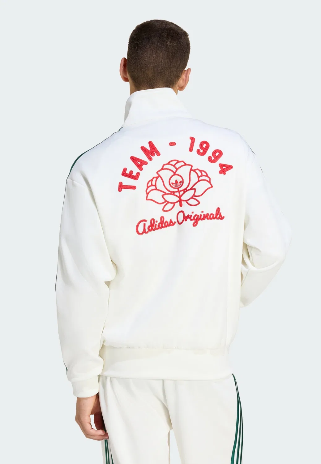 Толстовка на молнии Adidas Originals Firebird белого цвета — фото 2