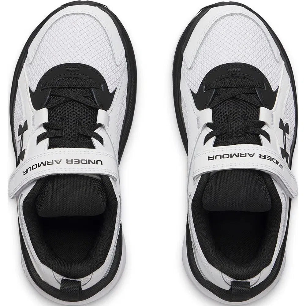 Детские кроссовки Charged+ Asserve 11 AC для бега Under Armour, White/Black/Black — фото 3