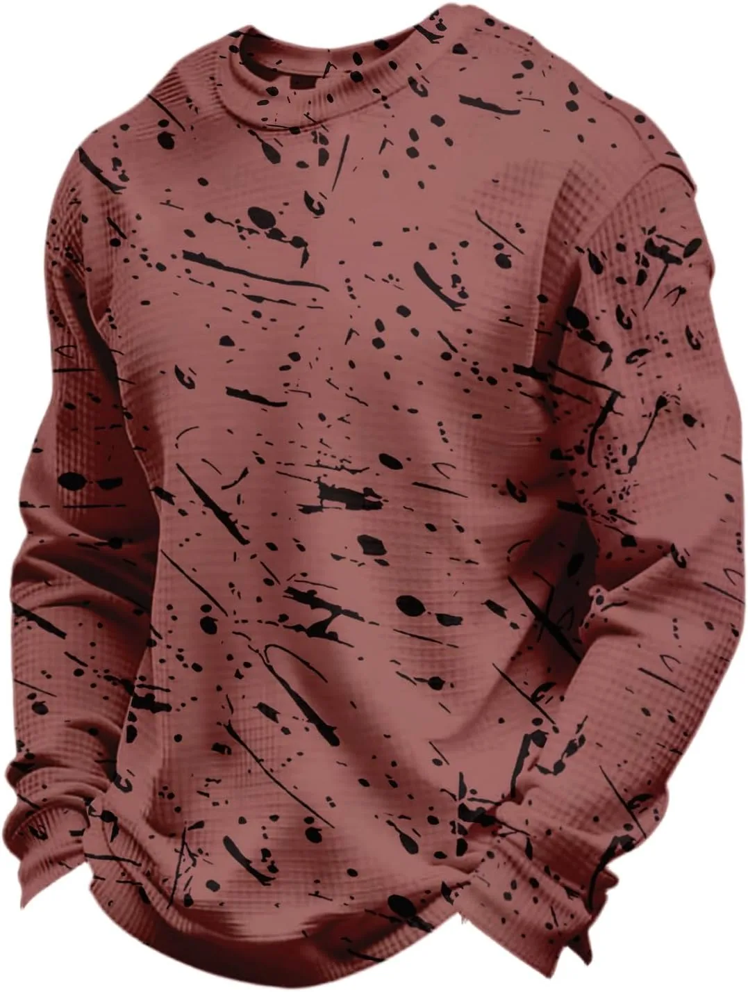 

Мужская футболка с длинным рукавом и круглым вырезом lopmou