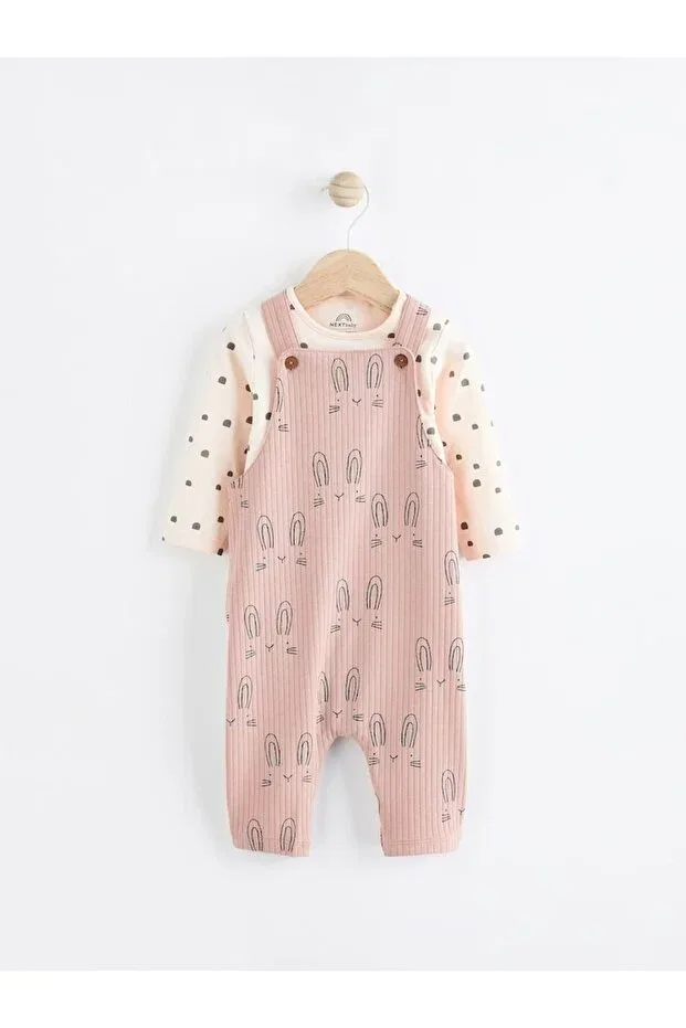 Детский комбинезон-боди с длинным рукавом и принтом Next Baby, Pink