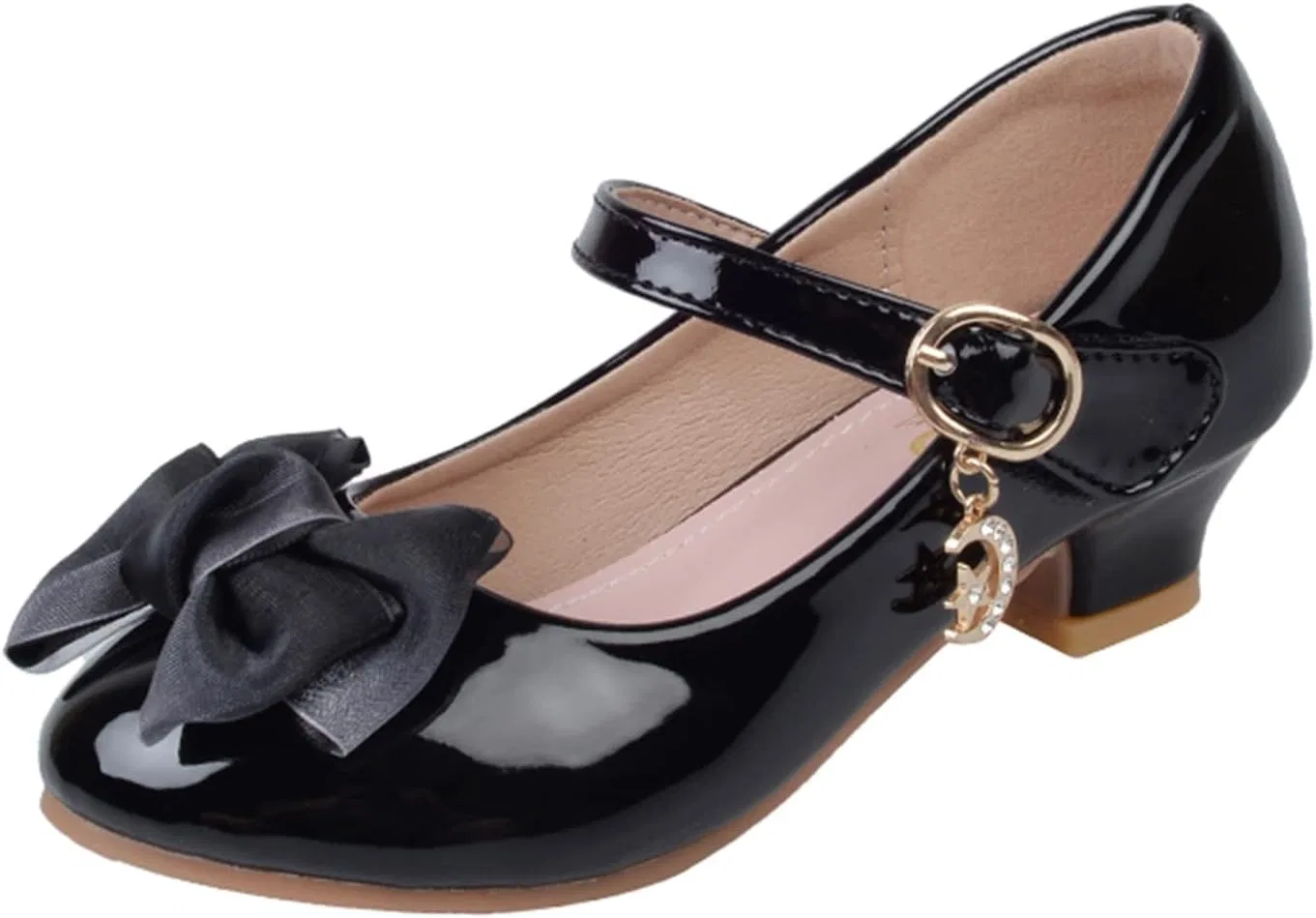 Детские кеды для девочек с бантом из кожи, Black