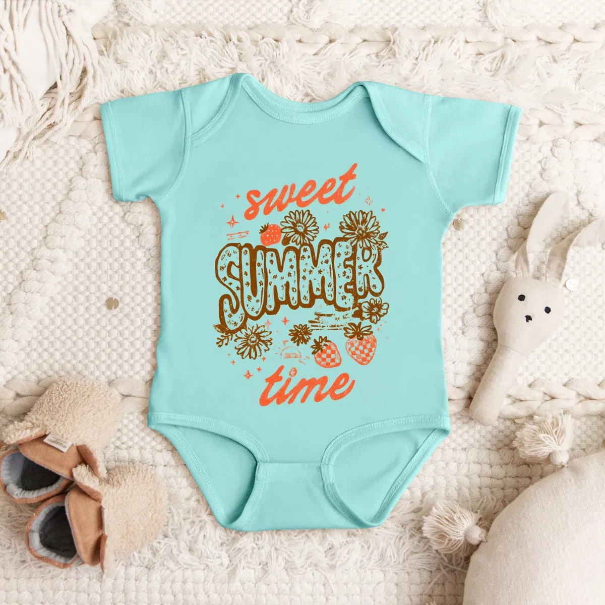Детское боди с коротким рукавом с принтом Sweet Summer Time Strawberry The Juniper Shop, Chill — фото 3