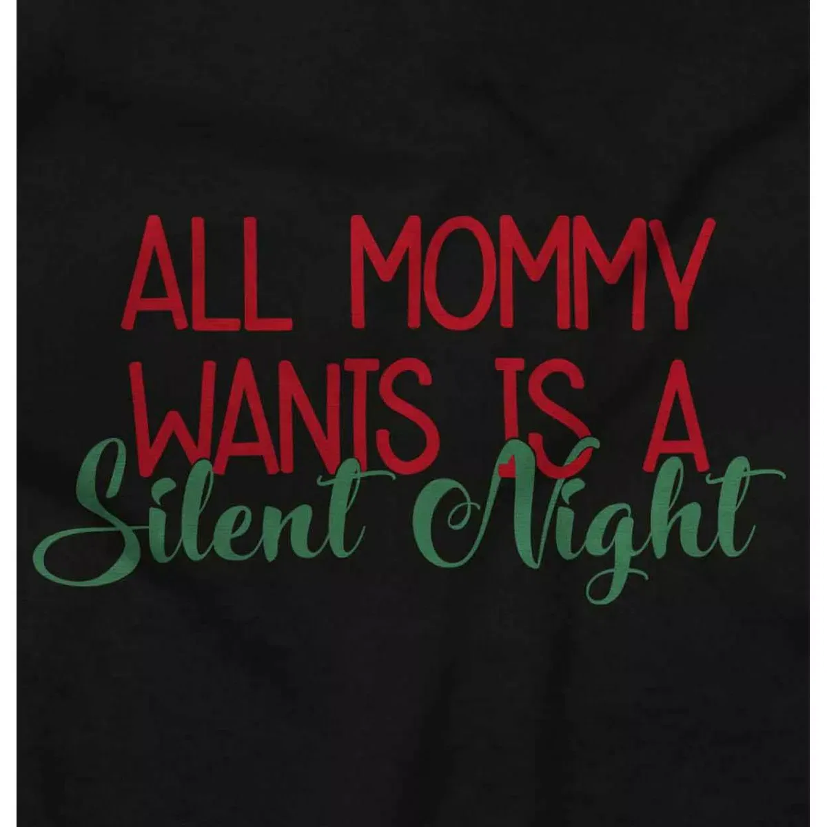 Детское боди с коротким рукавом Christmas Mommy Wants A Silent Night Brisco Brands, Black — фото 2