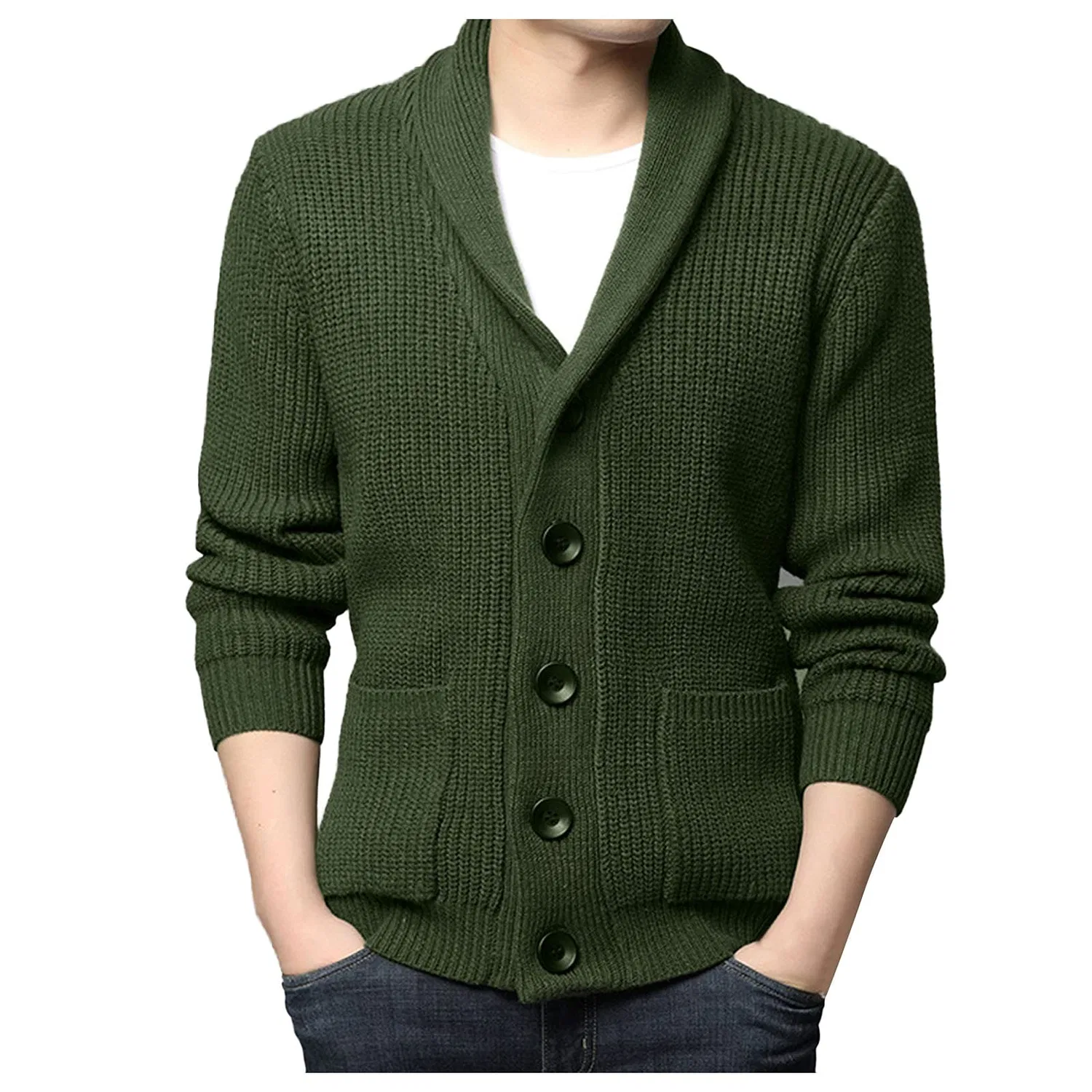 Мужская флисовая куртка с воротником-стойкой Teddy Fleece, Q02 Army Green