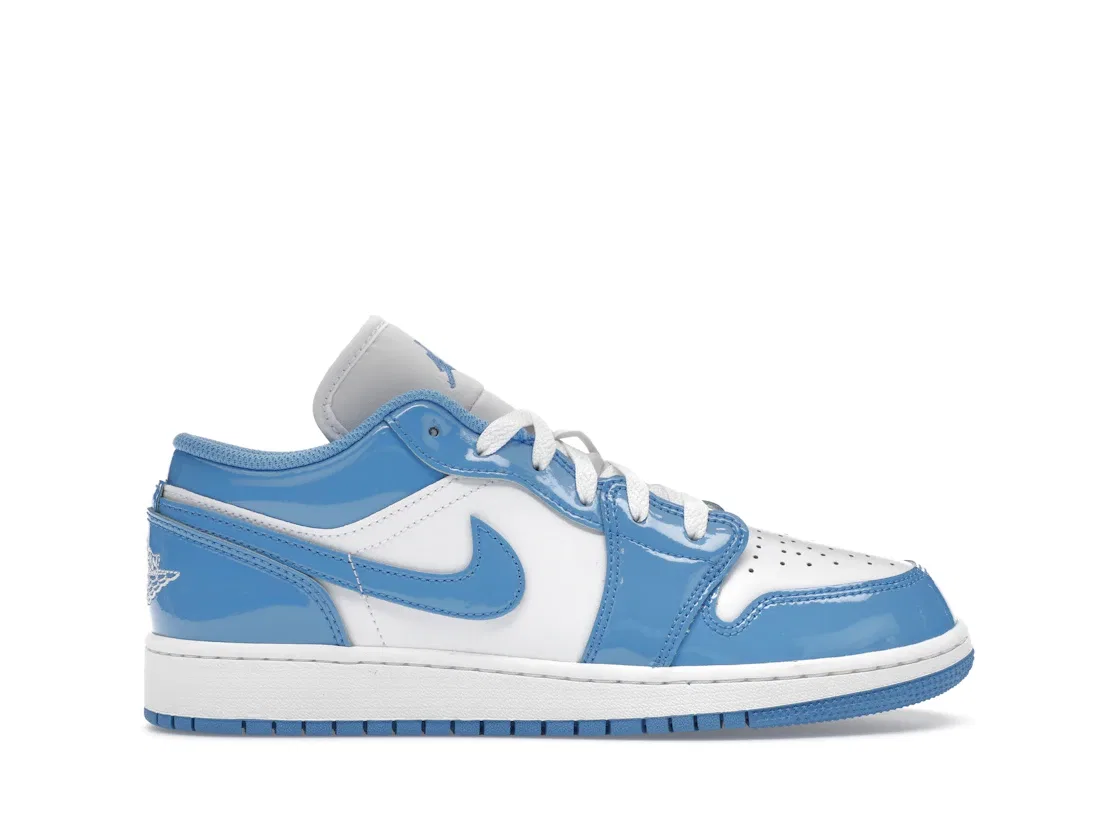 Детские кроссовки Lifestyle с патентованным покрытием Jordan 1 Low SE, White/Legend Blue