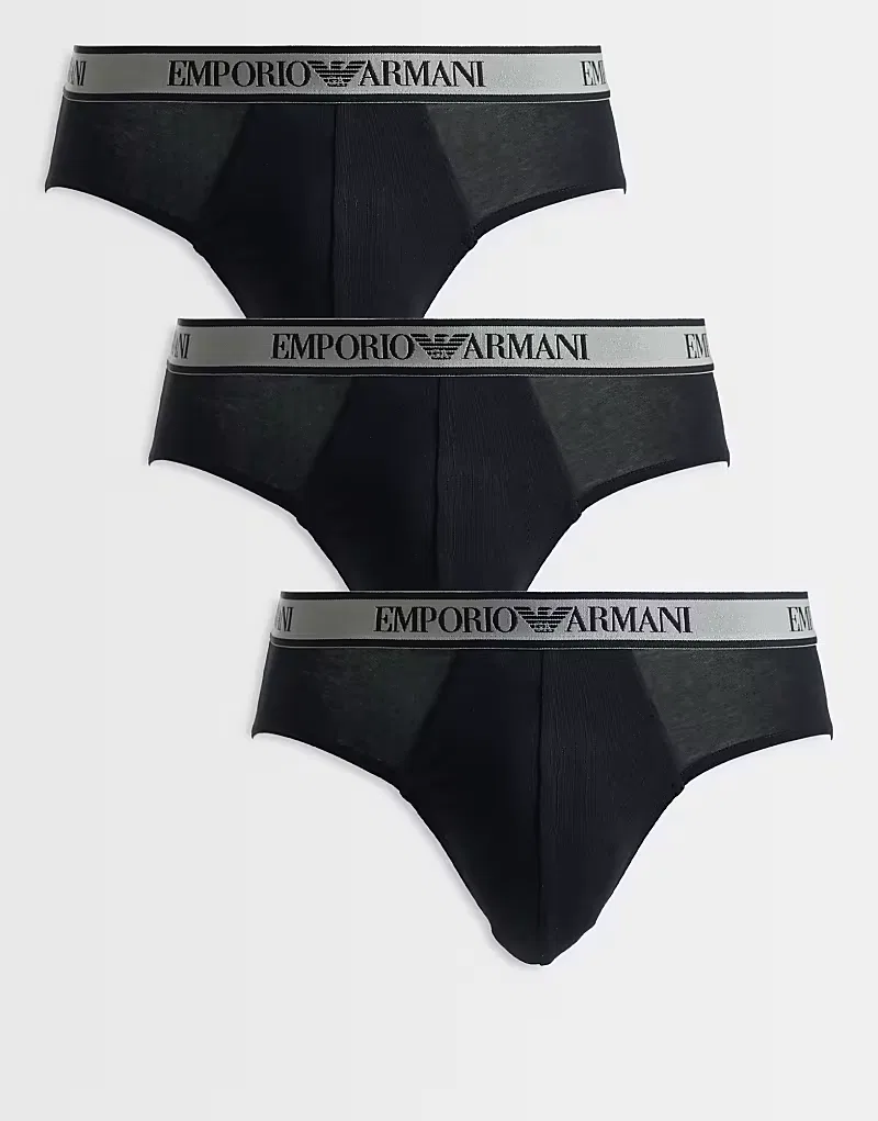 Трусы-брифы 3 шт Emporio Armani Bodywear, черный