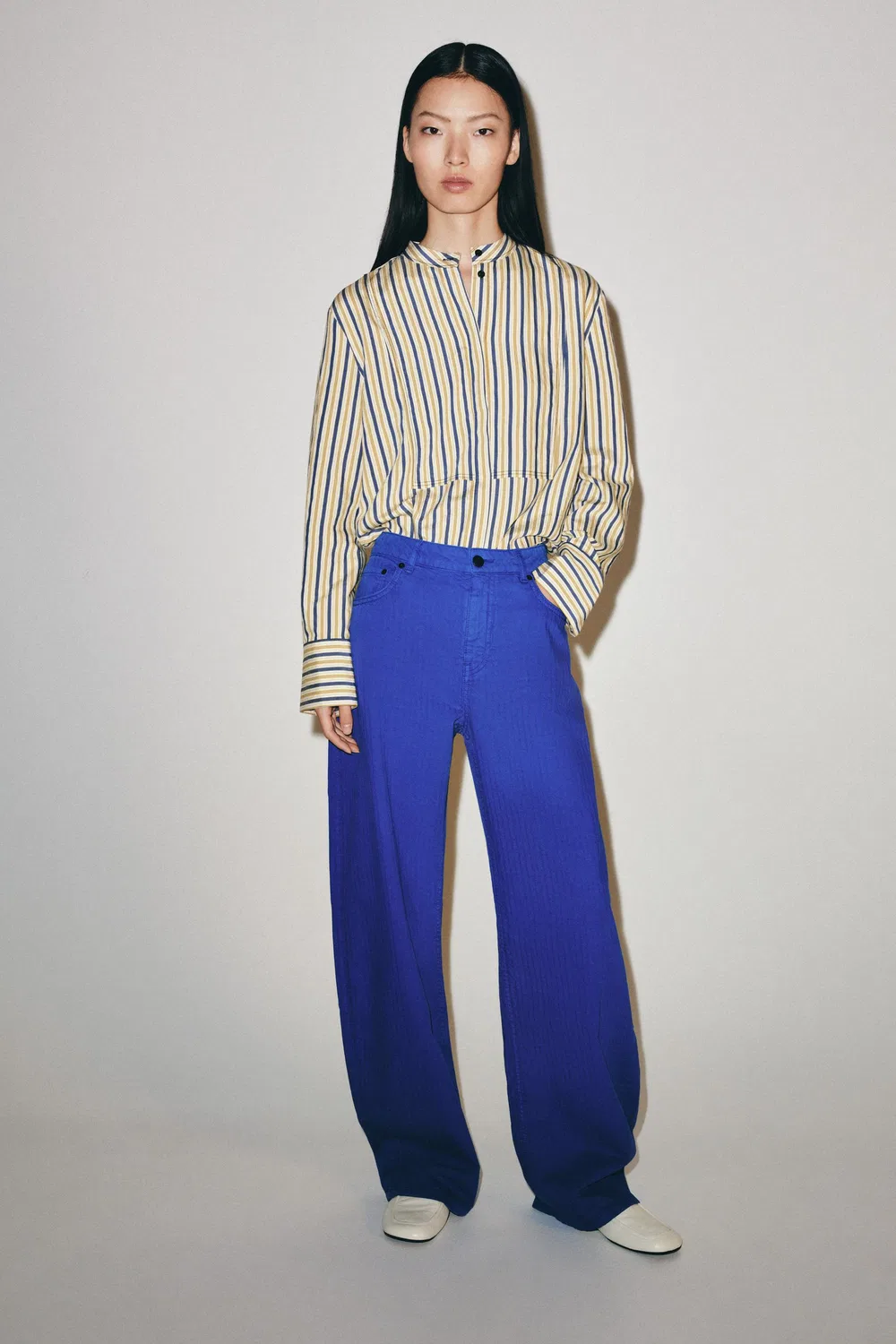 Джинсы-бочонки средней посадки из коллекции ZW ZARA, Light blue