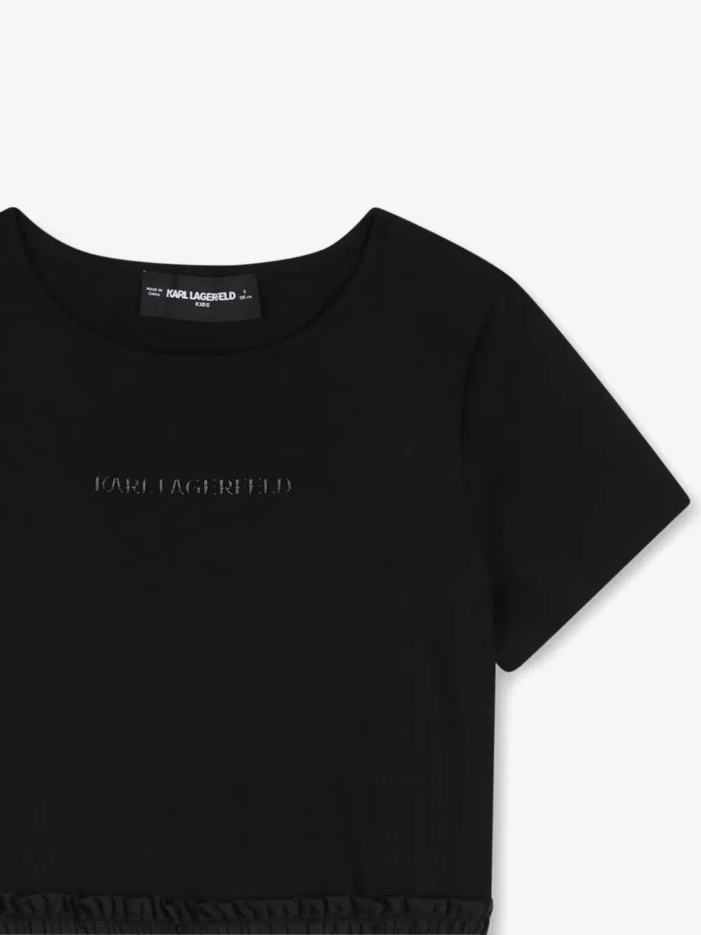 Платье с присборенной талией Karl Lagerfeld Kids, черный — фото 3