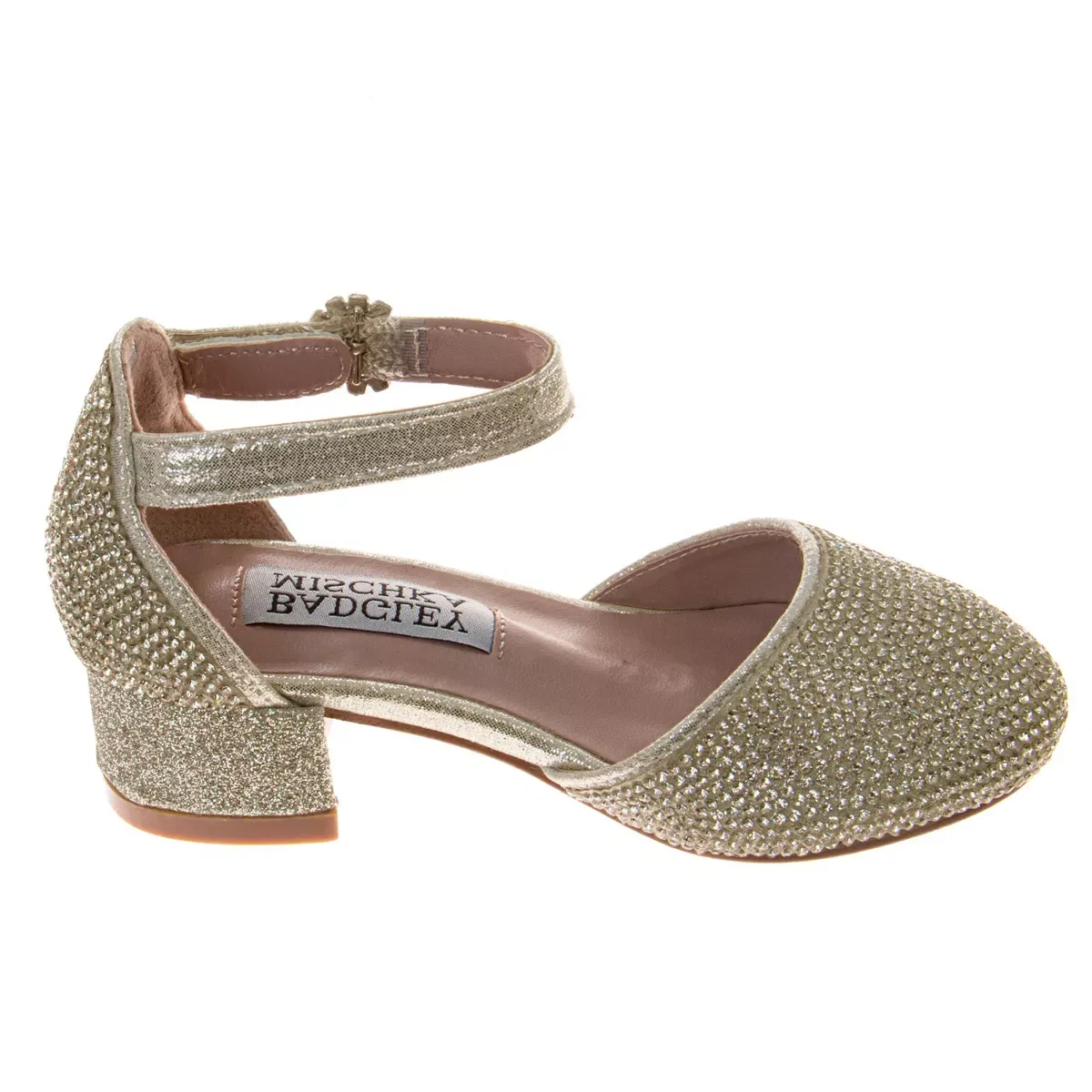 Детские туфли для девочек с пряжкой Badgley Mischka, Gold — фото 2