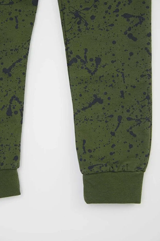 Детские спортивные штаны для мальчиков с принтом Splash Patterned Defacto, Green — фото 4