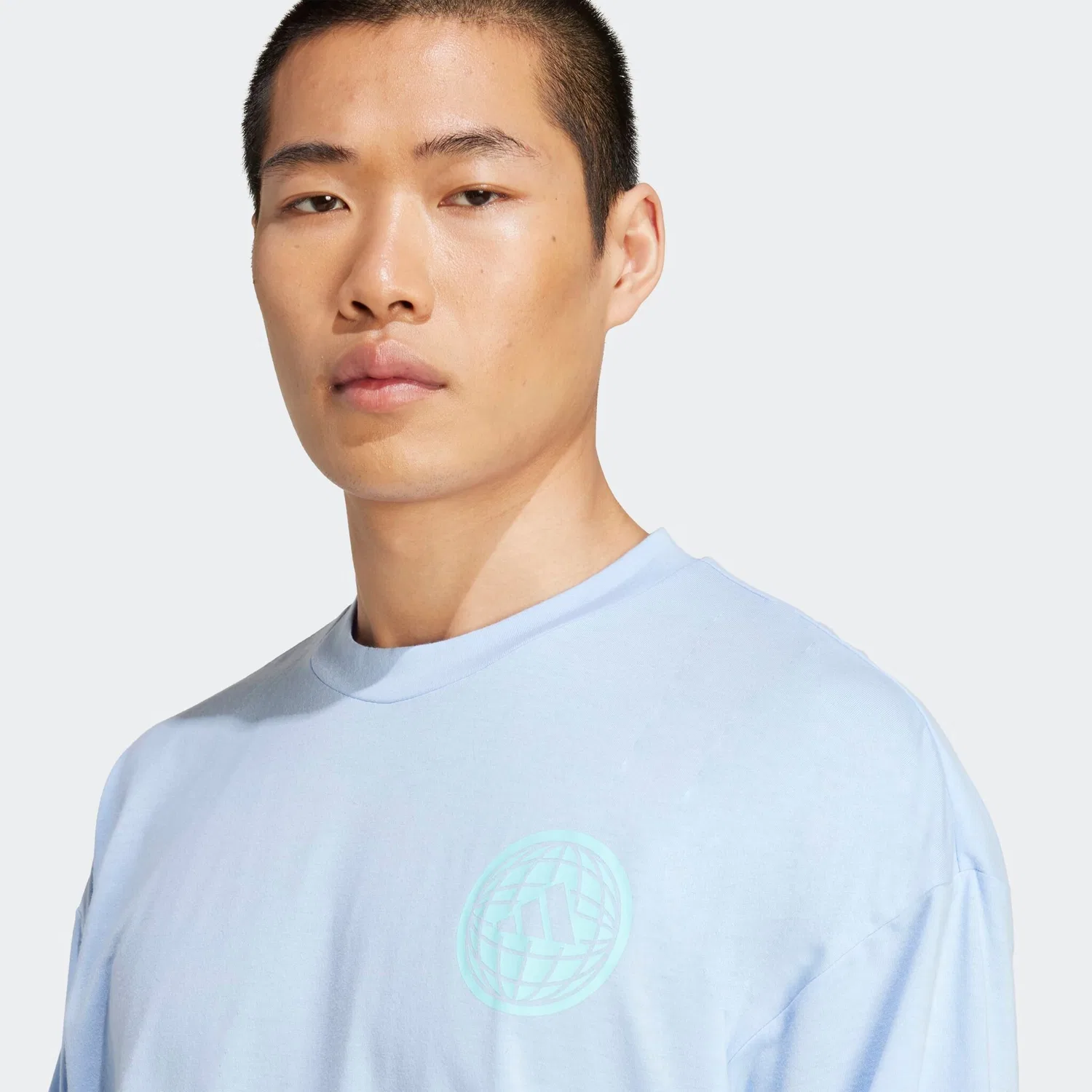 Мужская свободная футболка с CLIMACOOL Adidas Performance, Glow Blue — фото 3