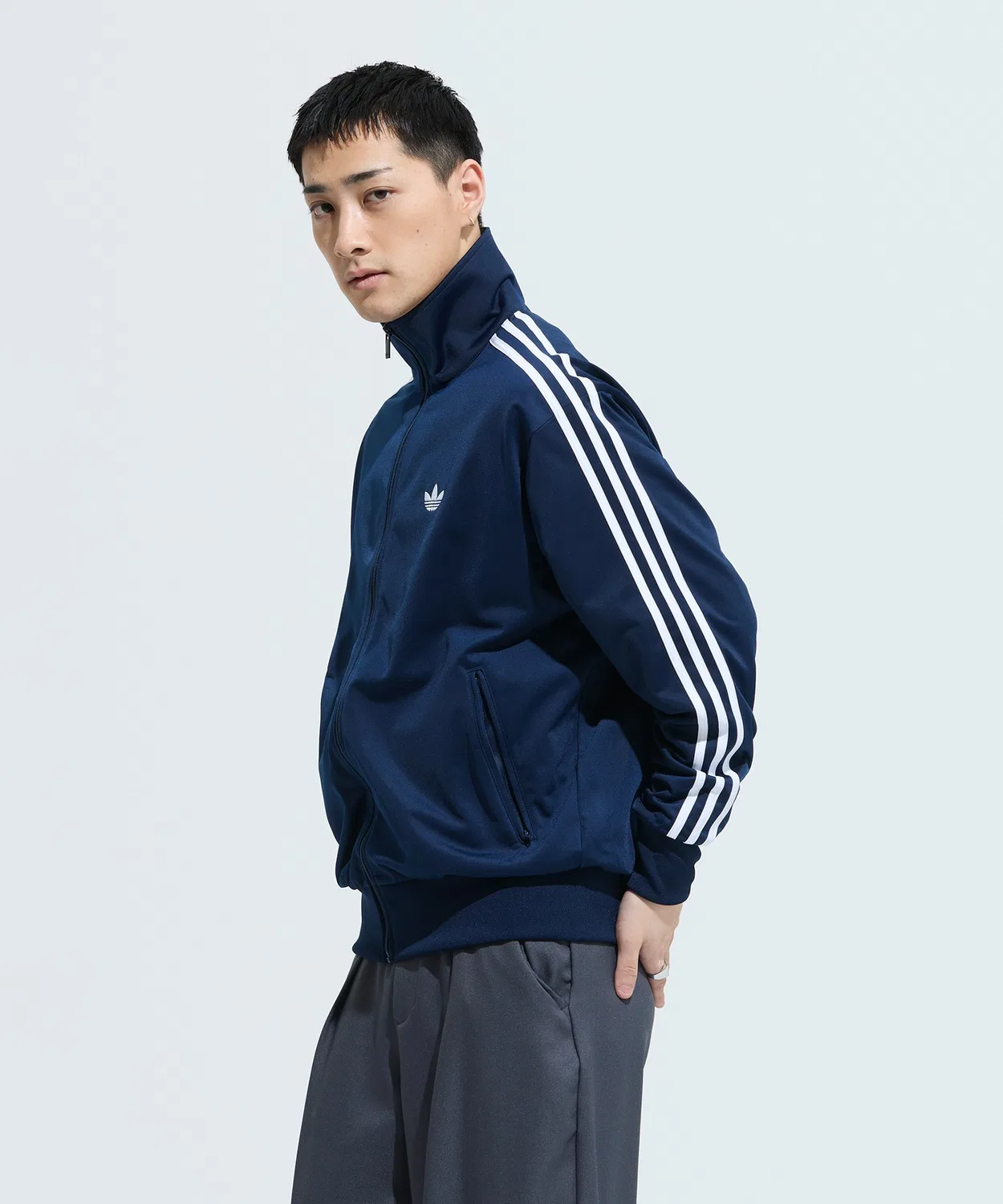 Мужское худи с принтом Firebird Track Top Adidas, Синий — фото 3