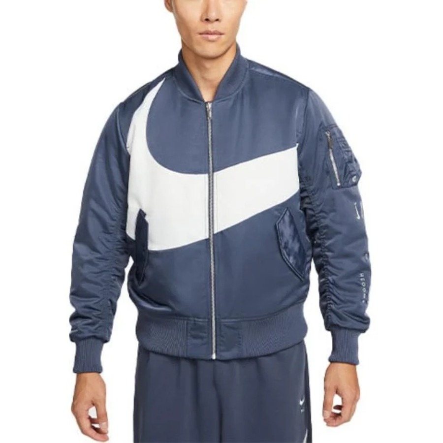 Куртка-бомбер двусторонняя Nike Swoosh Therma-Fit, синий — фото 3