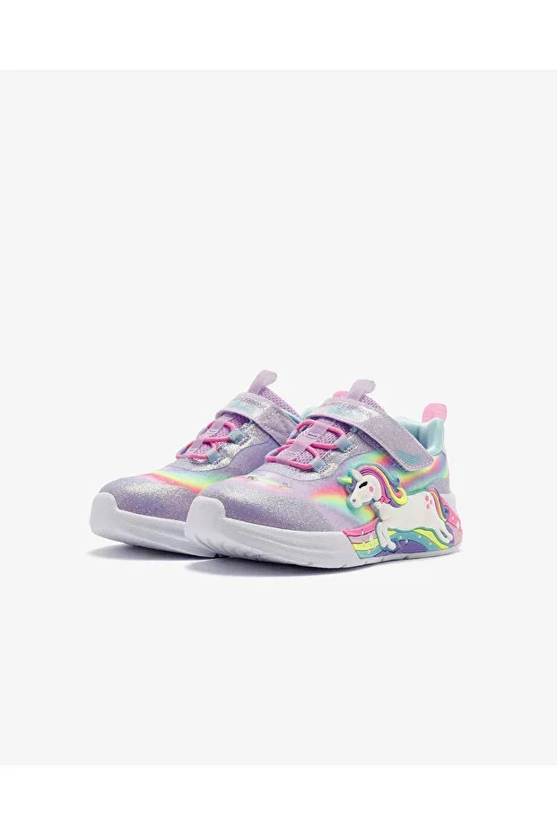 Детские кроссовки для девочек с графическим принтом Skechers, Purple — фото 3