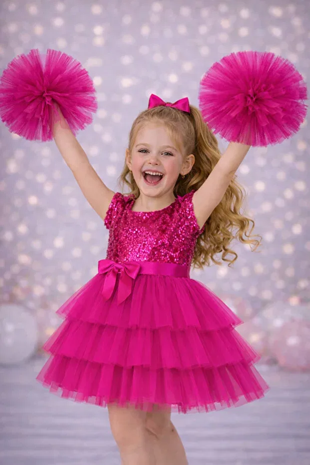 Детское платье для девочек с длинным рукавом Party Rumi Kids, Multicolor — фото 3