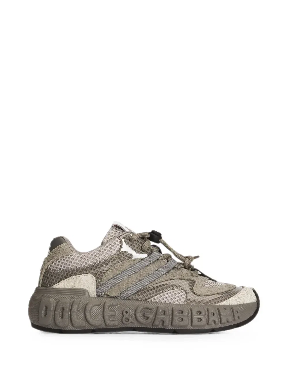 Кроссовки DG Bounce 12 из спилковой телячьей кожи Dolce & Gabbana Kids, серый