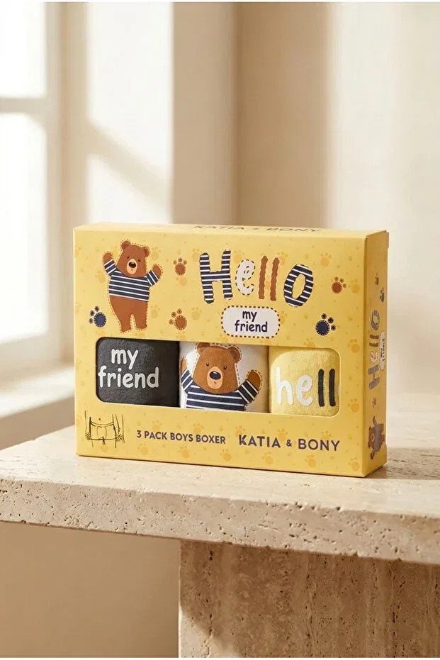 Детский комплект боксеров для мальчиков 3 предмета Katia&Bony, Yellow