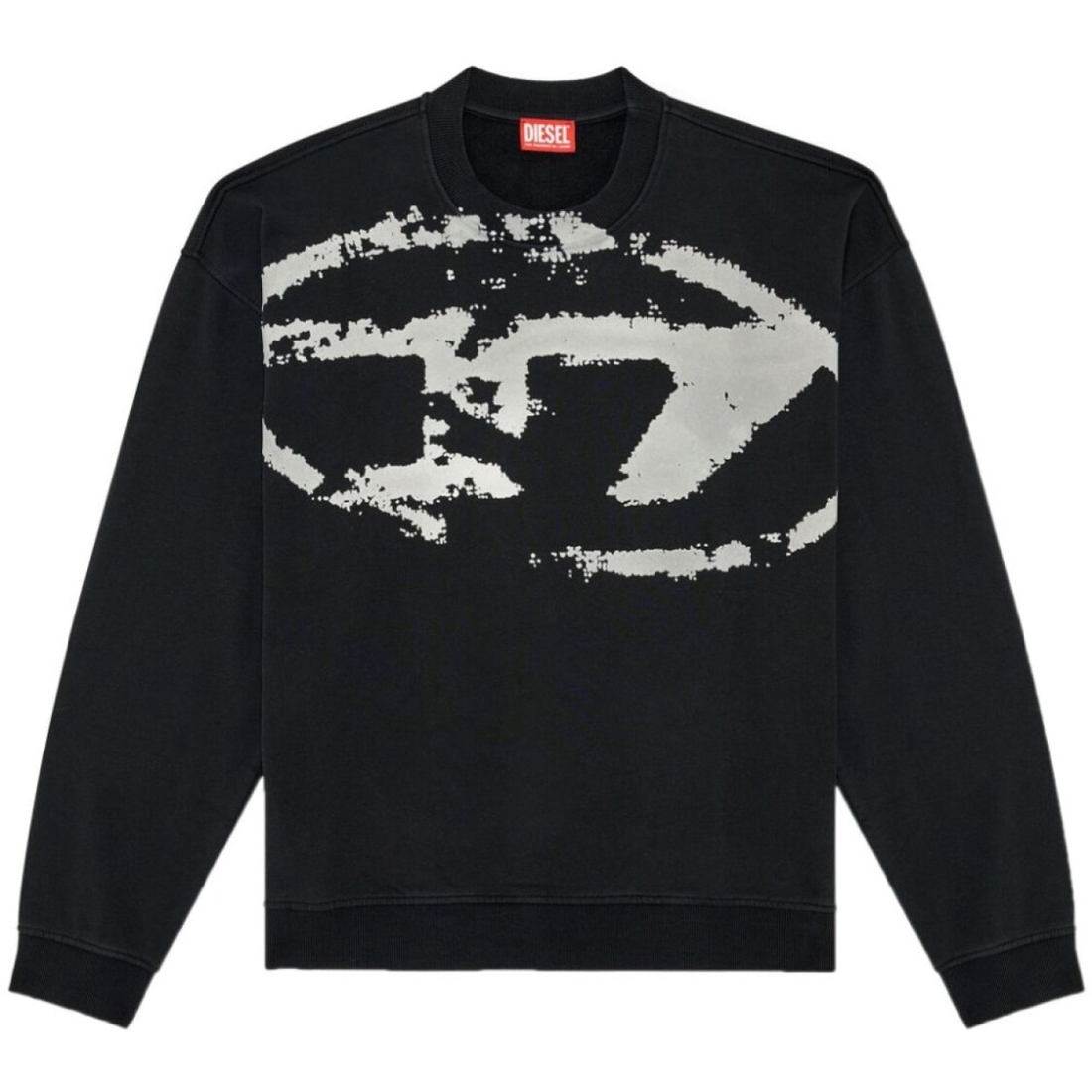 Свитшот Diesel With Distressed Flocked Logo, черный