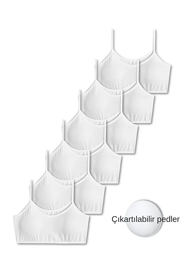 Детский бюстгальтер для девочек хлопковый комплект 6 шт Panfilia, White-White