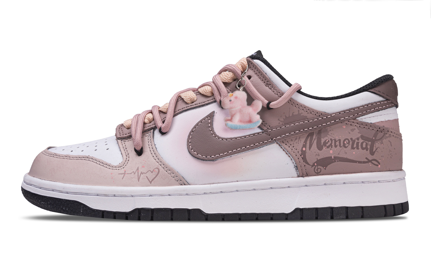 

Nike Dunk Leather Cushioning Anti Kick Low top Детские скейтбординг кроссовки Pink White