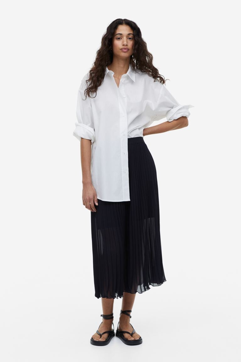 

Плиссированная шифоновая юбка H&M, темно-синий