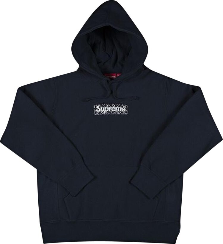 Толстовка Supreme Bandana Box Logo Hooded Sweatshirt 'Navy', синий — фото 2