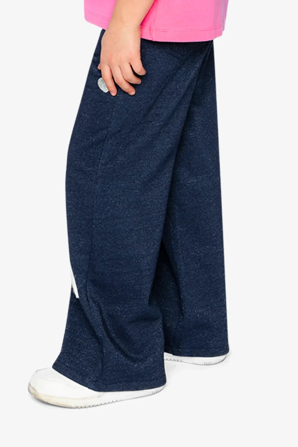 Детские брюки из футера с аппликациями Deux par Deux, Navy Blue Denim — фото 4